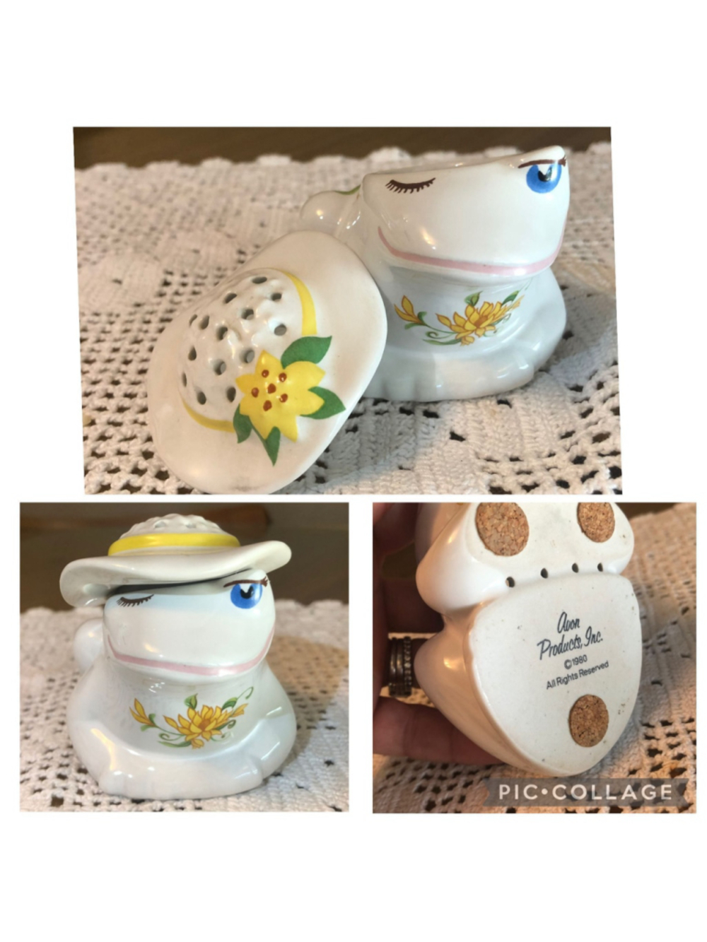 Vintage 1980 Avon ceramic frog figurine
